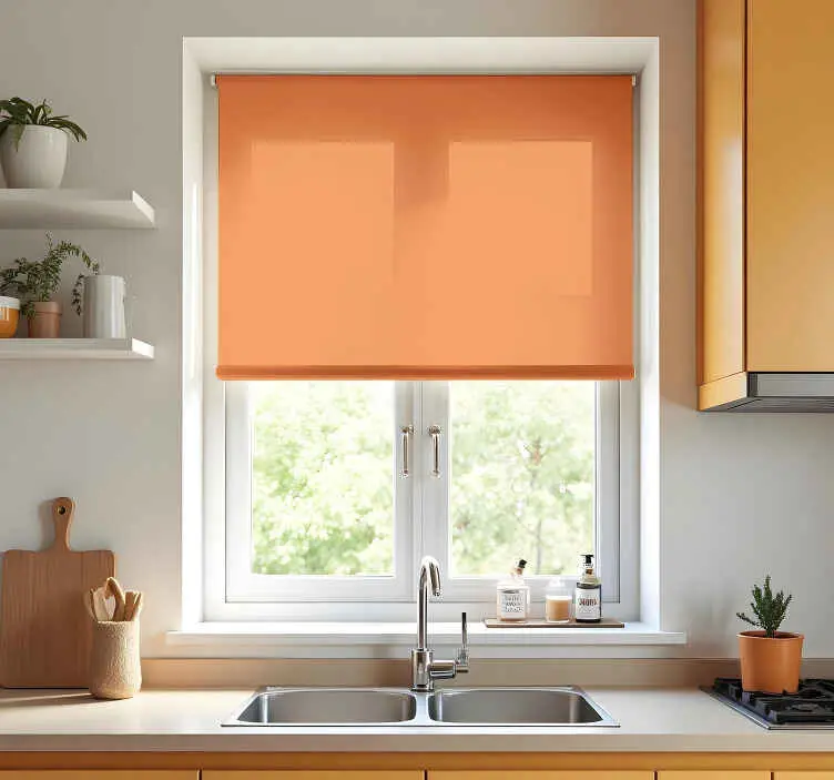 Säker betalning Orange enfärgad Rullgardin kök