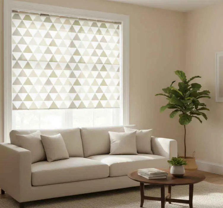 Rullgardin modern trianglar i olika beige nyanser Extra rabatt