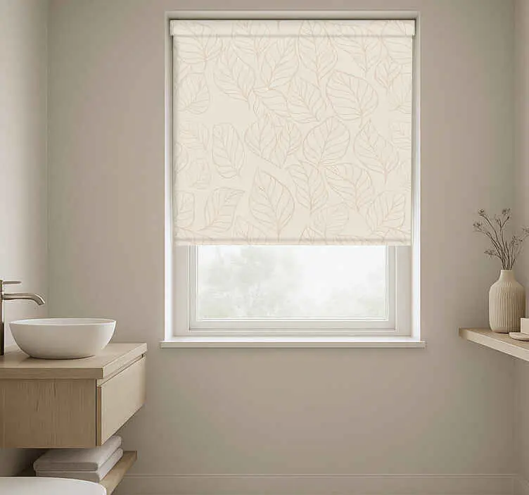 Beige och vitt mönster Rullgardin badrum risnedsättning