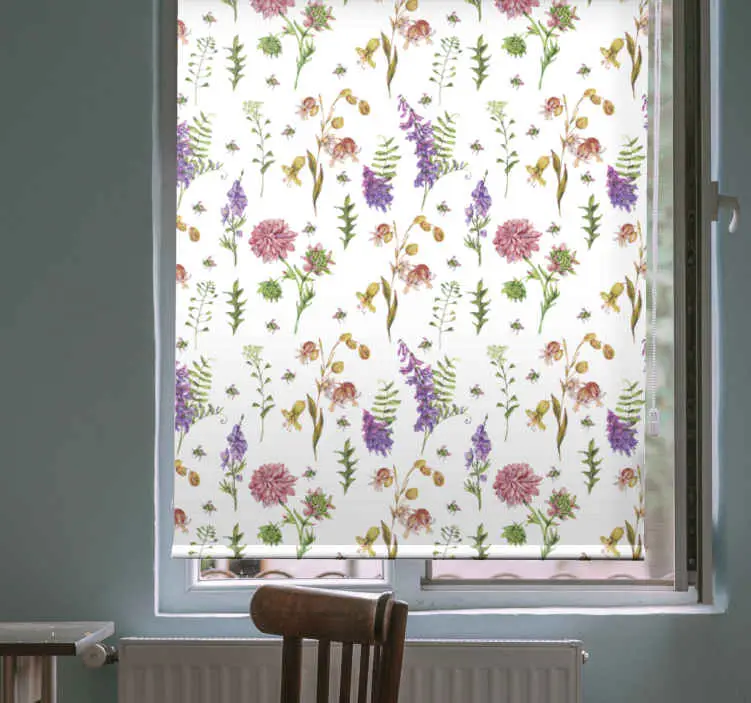 Blomsterträdgårdstema Rullgardin blommor och växter Köp nu