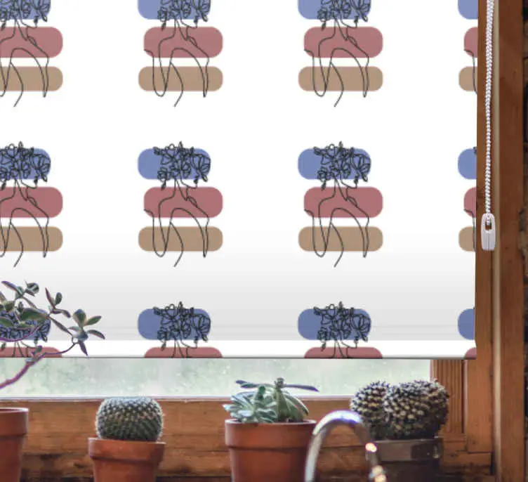 Geometrisk kvinna design Rullgardin blommig Rabatt