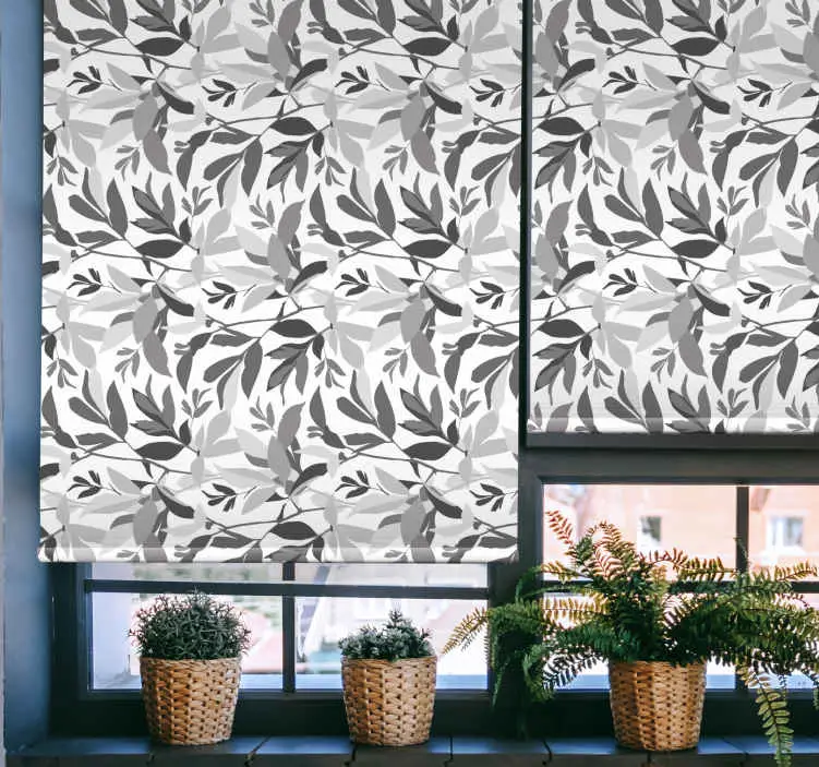 Populär Snyggt lövmönster Rullgardin blommor och växter