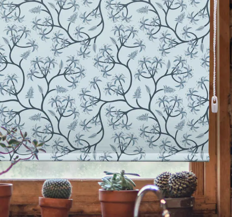 Köp nu Elegant botaniskt mönster Rullgardin blommor och växter