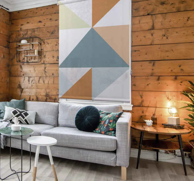 Extra rabatt Geometriska triangelmönster Rullgardin modern