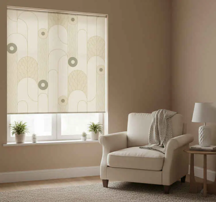 Rullgardin beige abstrakta beige linjer Lägg i varukorgen