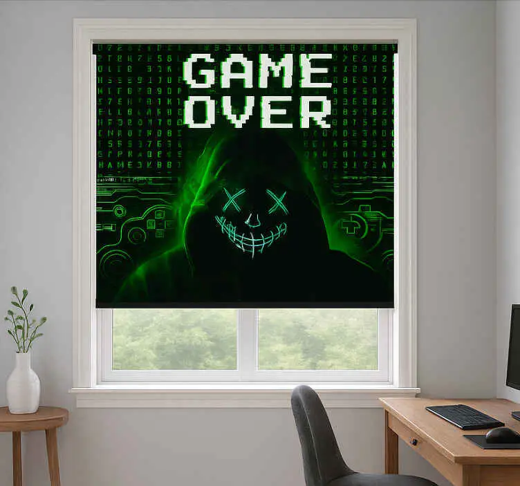Maskerad hackad game over Rullgardin nörd Utförsäljning