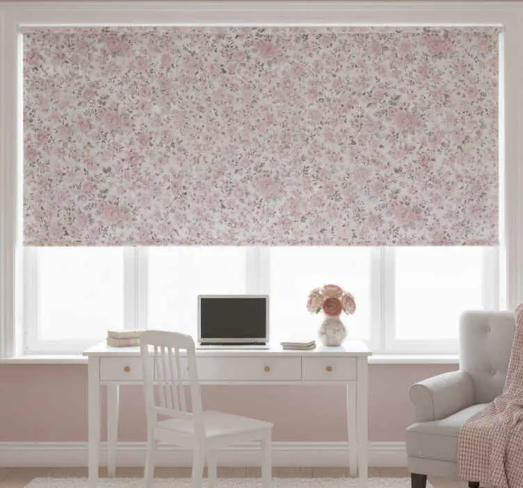 Rabatt Rullgardin rosa gamla retro blommor