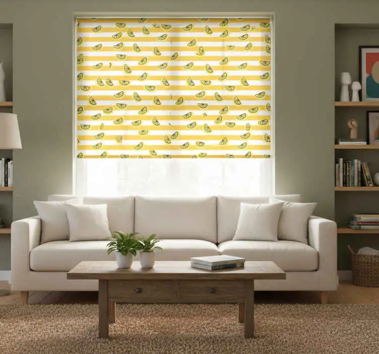 Rea Rullgardin modern med citrussymboler design