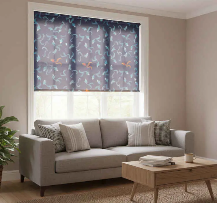 risnedsättning Rullgardin modern en av tusen orange fiskar
