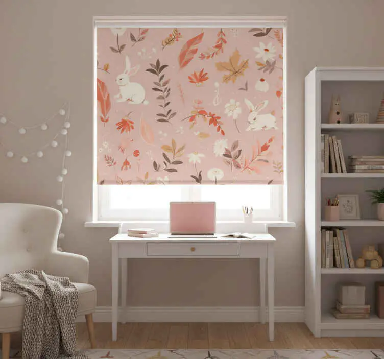 Snabb frakt Rullgardin rosa höstskogdesign