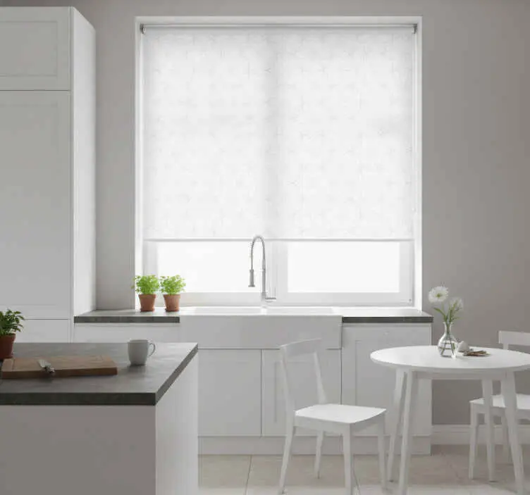 Rullgardin kök med minimalistiska hexagonplattor blommor Extra rabatt