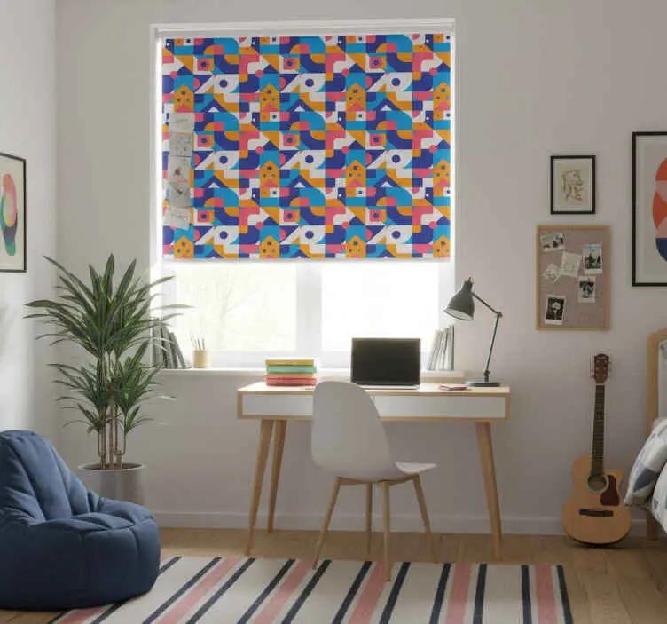 Rullgardin tonåringar färgglad geometrisk mosaik Fynd