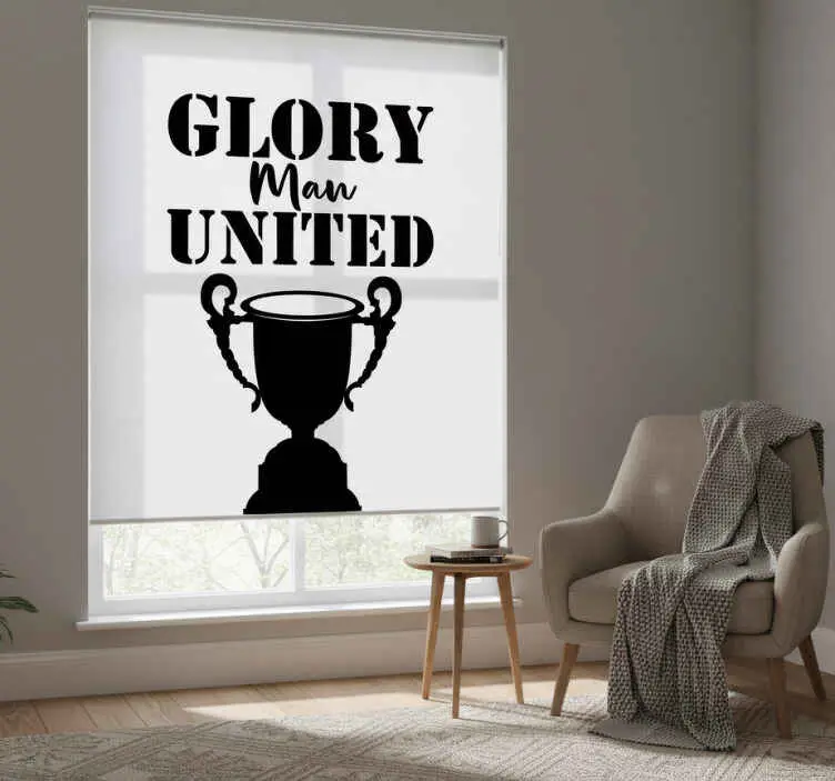 Rullgardin med text glory man united Begränsat erbjudande