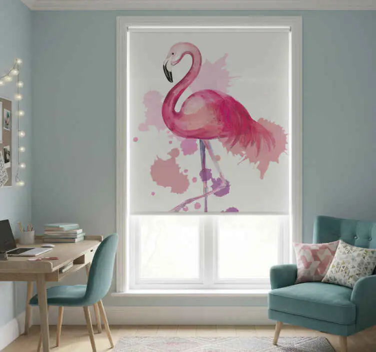 Rullgardin tonåringar vintage flamingo med splashfärger Bästa pris
