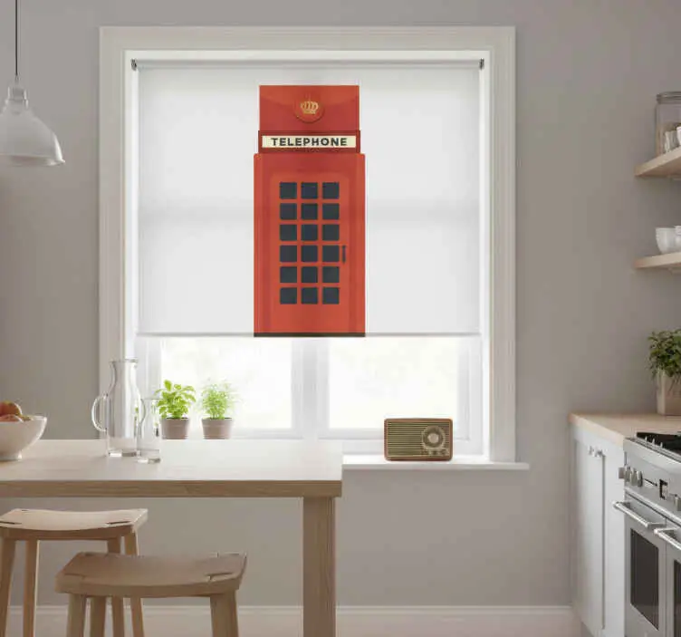 Handla nu Rullgardin kök röd brittisk telefonkiosk