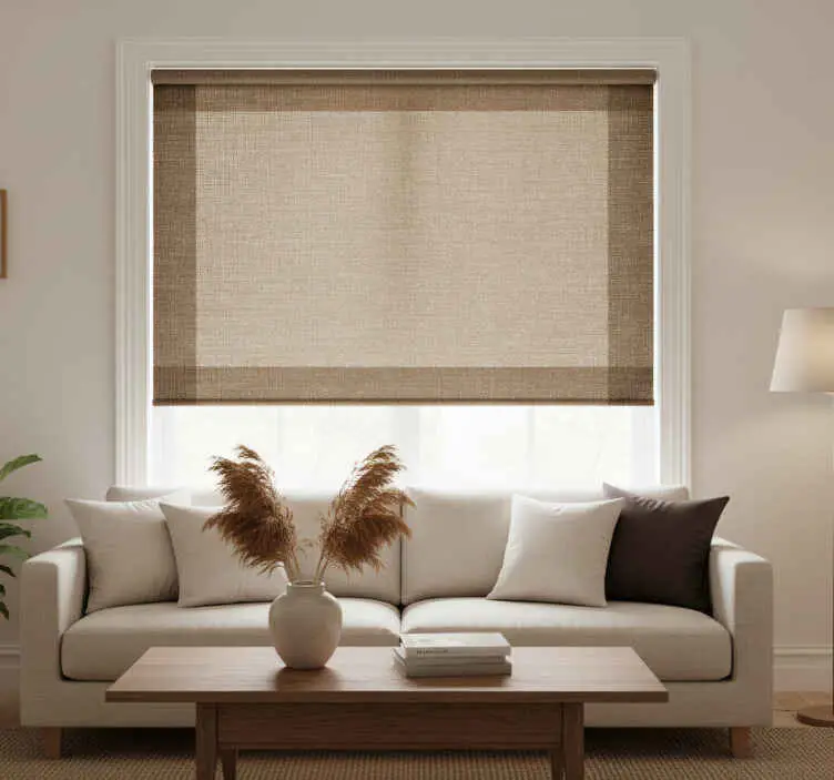 Rabatter Rullgardin beige brun bordstablett med kant