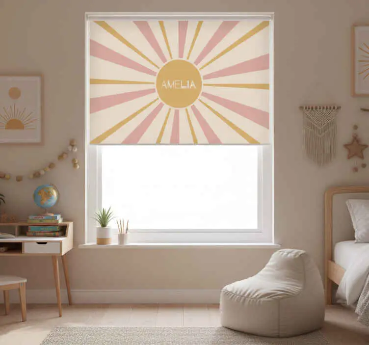Rrullgardin barn boho färgglad sol Utförsäljning