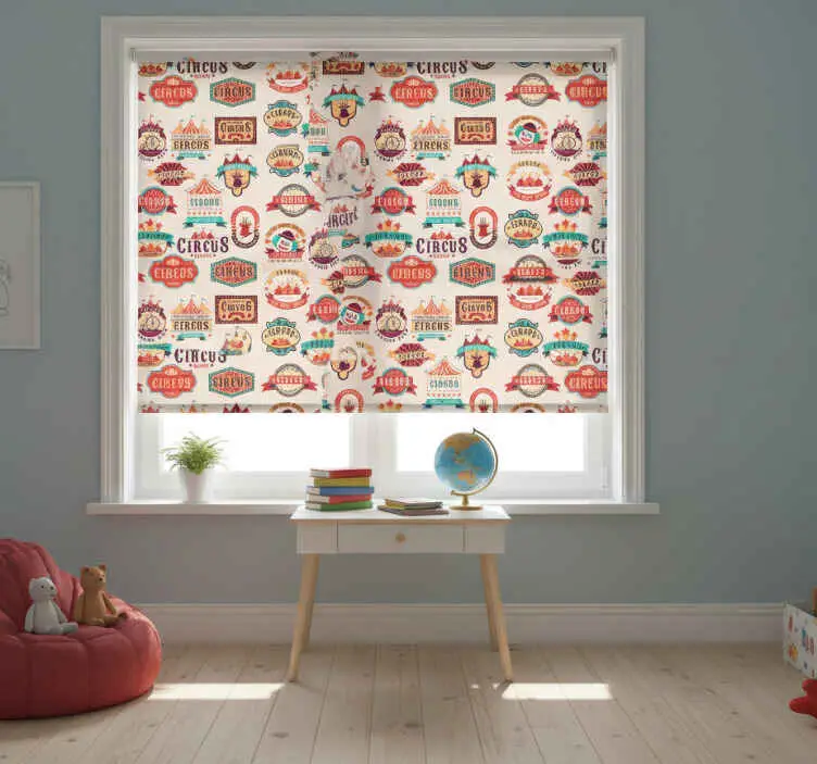 Rullgardin barn med cirkusbiljett design Reapris