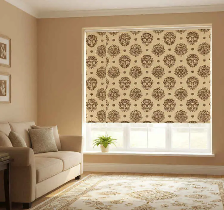 Begränsat antal Rullgardin vintage beige vintage damaskstil
