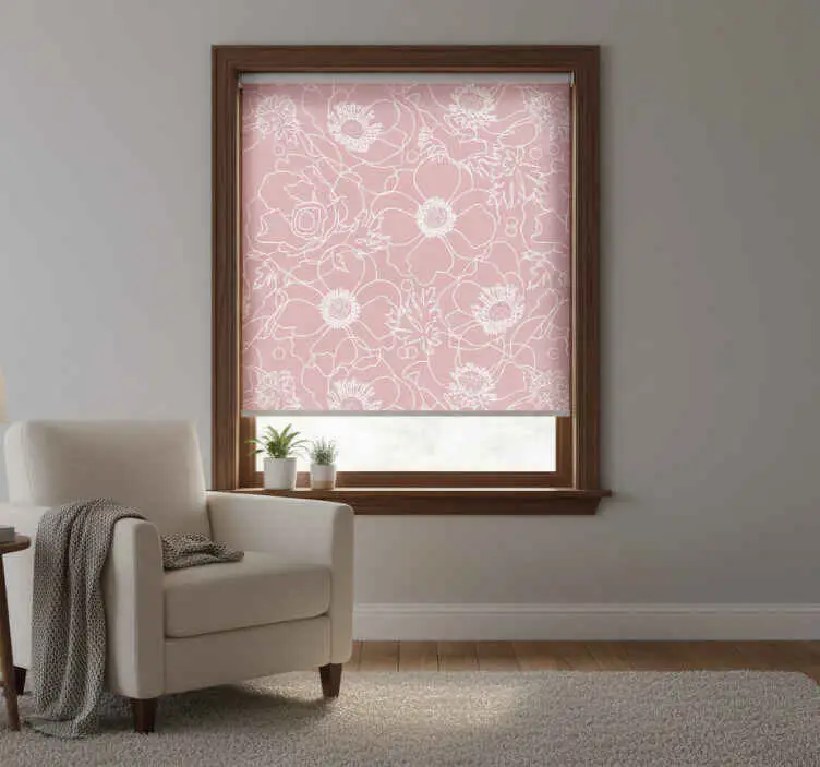 Rullgardin sovrum elegant rosa målning Endast idag