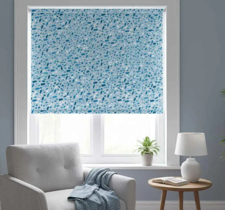 Rea Rullgardin blå terrazotextur