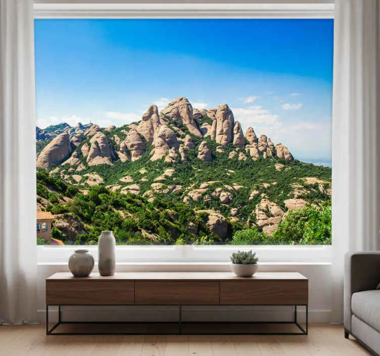 Rullgardin vardagsrum fototapet montserrat katedral I lager