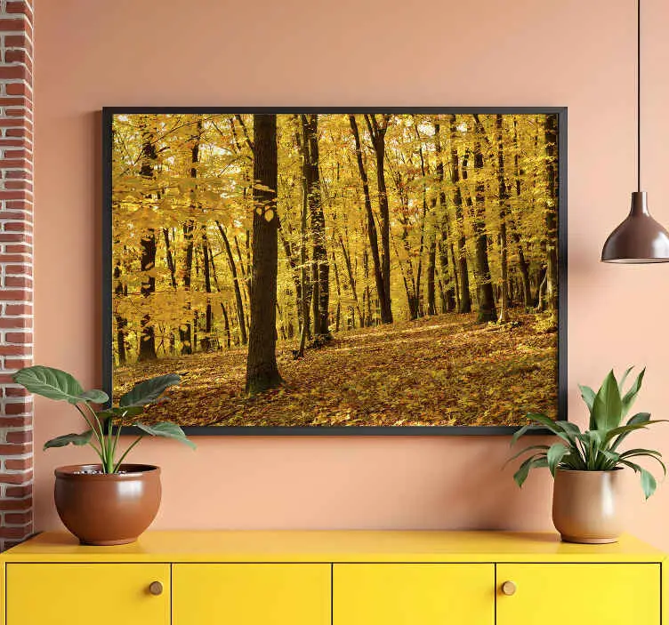 Populär Skog på hösten realistisk fotoaffisch