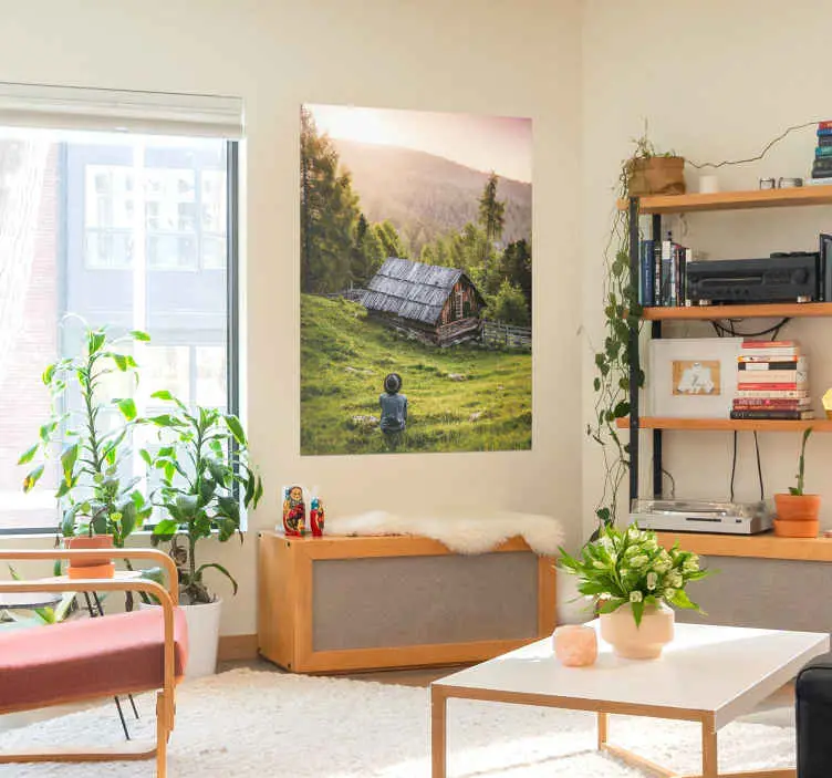 Snabb frakt Landskap hus på skogen poster