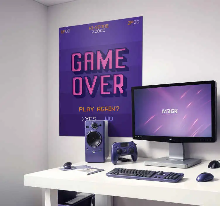 Billig game over videospel affisch