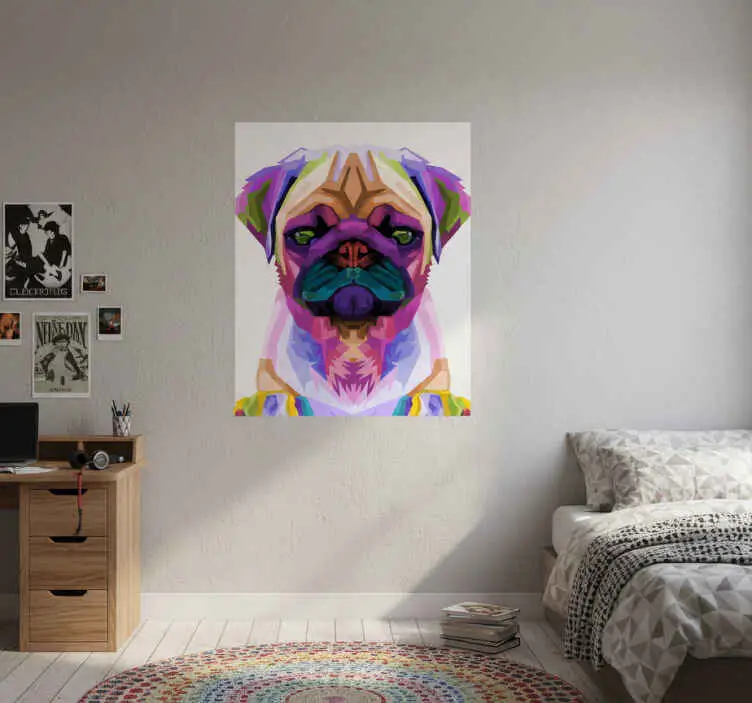 Poster vardagsrum pop art mops Handla nu
