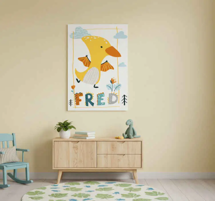 Trygg betalning Poster barnrum gul pterosaurie