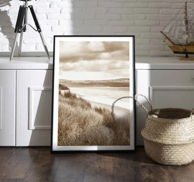 Fynd Kustlandskap sepia toner Affischer landskap