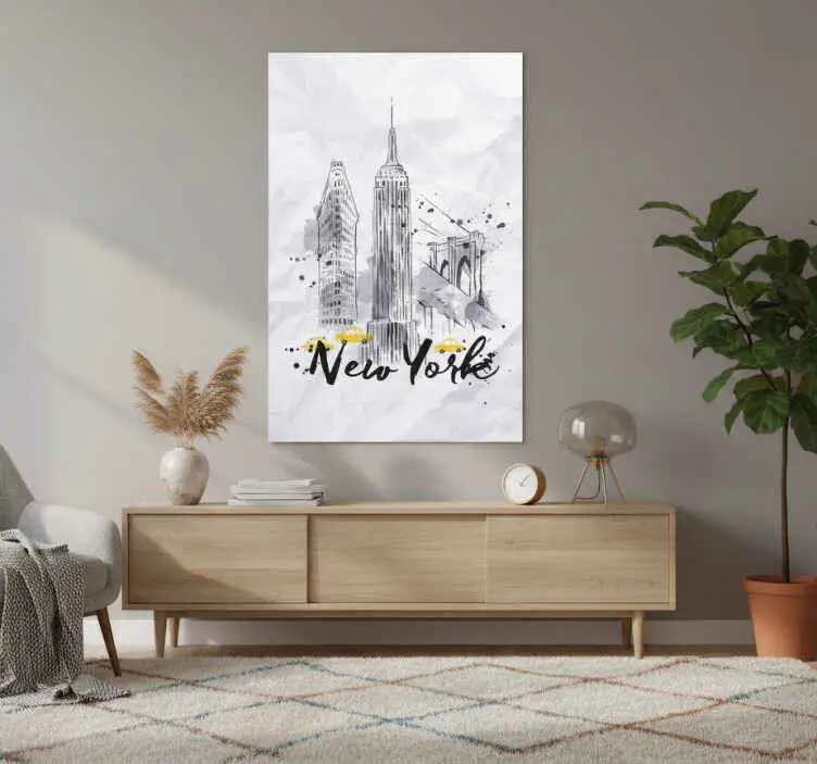 Poster städer och länder skyline new york Nedsatt pris