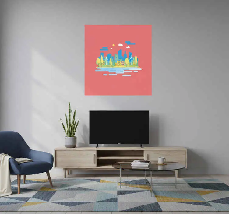 Poster städer och länder modern stadslandskap Kampanjpris