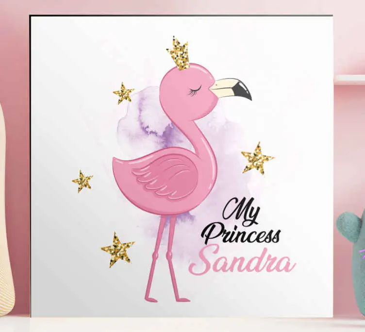 Köp nu Min prinsessflamingo med namn Kanvas djur