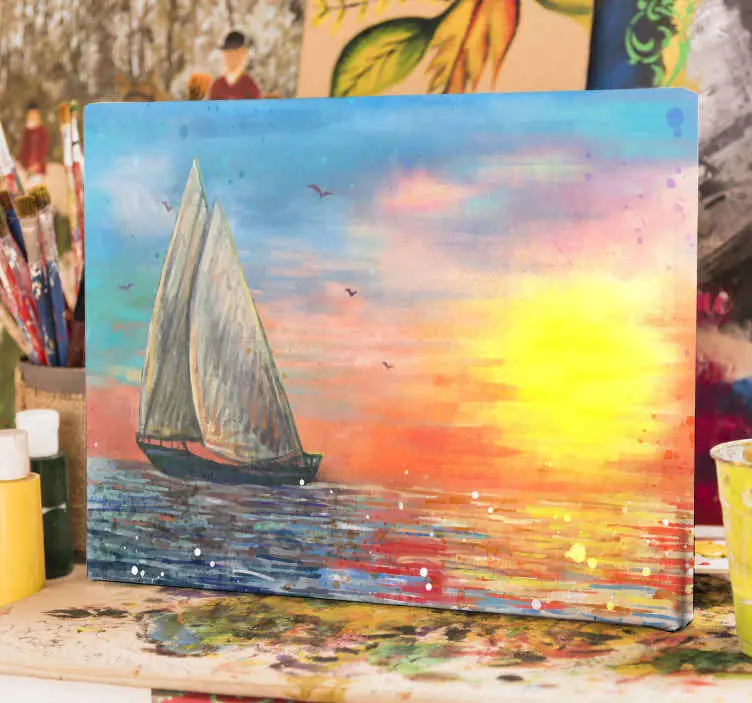 Fynd Puesta de sol nautiskcanvas tavla canvas tavla