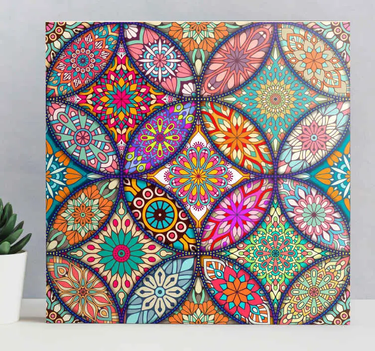 Färgglada mandalas master bedroom canvas wall art Kampanjpris