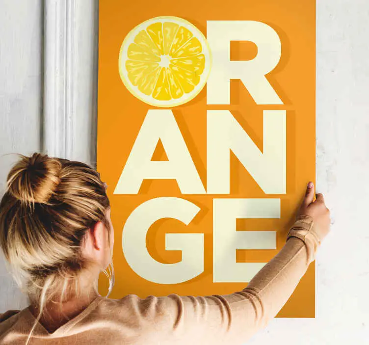 Skivad orange text frukt kanfas konst Endast idag