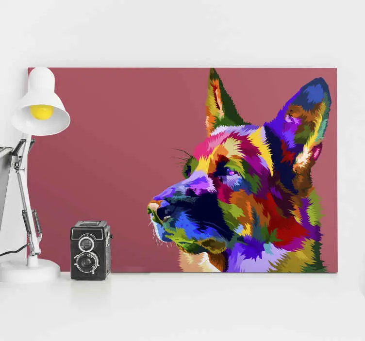 Begränsad tid Regnbåge tyska shepard hund canvas bilder