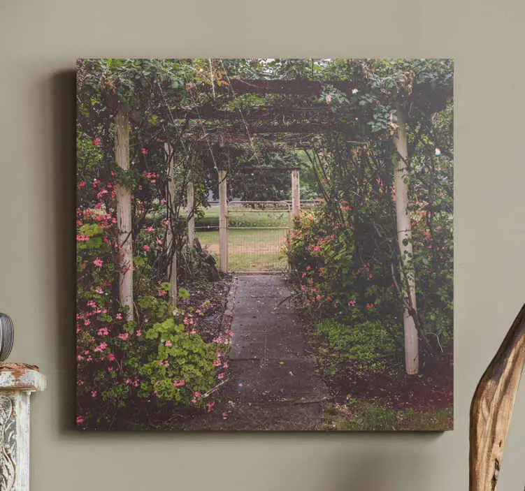 Beställ nu Chic stuga trädgård landskap vägg canvas
