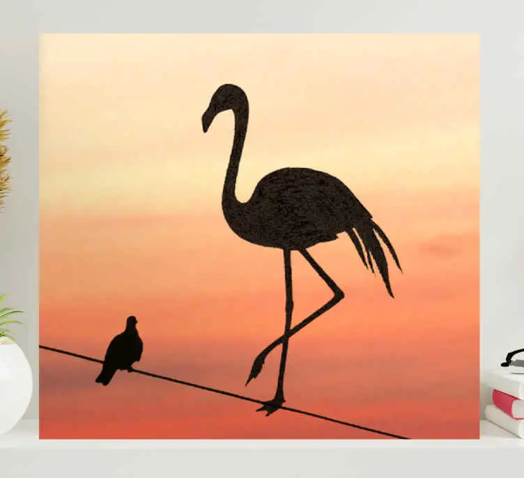 Rabatt Flamingo och fåglar design hallcanvas tavla tryck