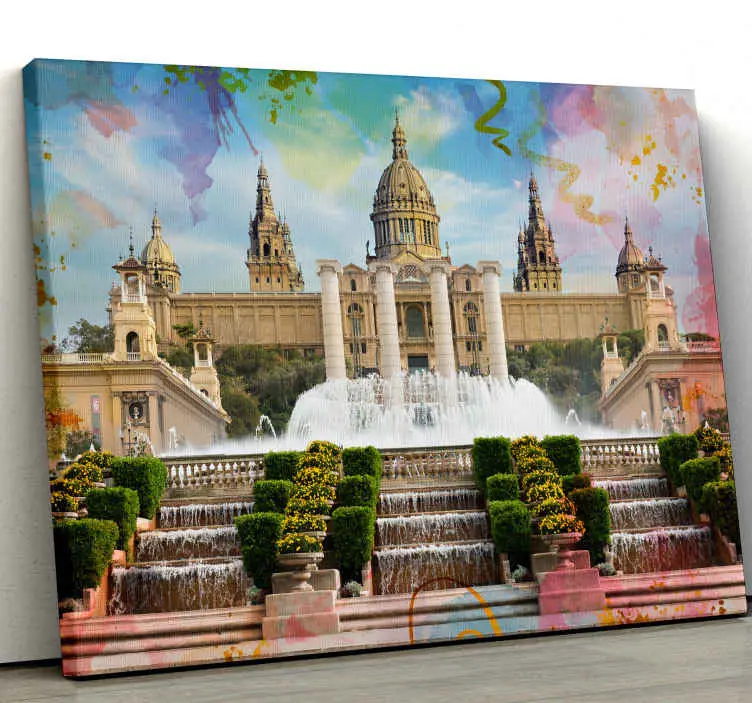 Barcelona montjuic city skyline canvas tavla Expressleverans