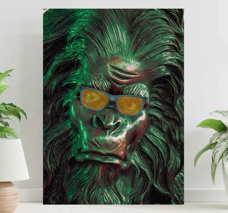 Premium Stiligt gorillaansikte Kanvas fjäder