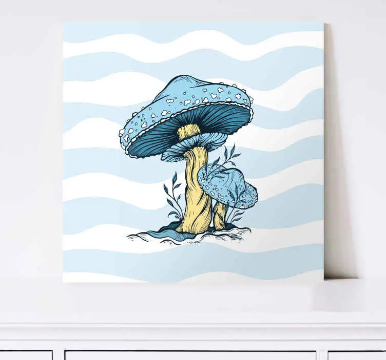 Populär Blå mashroom illustration kökcanvas tavla konst