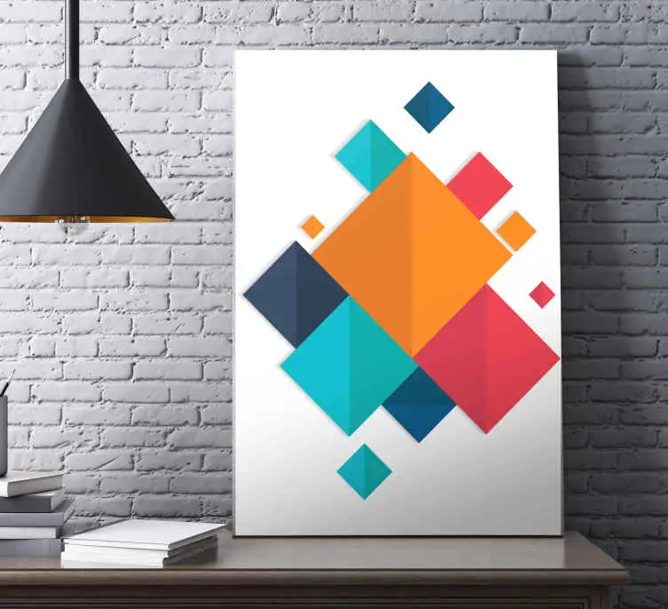 Fynd Färgglada torg kontorcanvas tavla konst