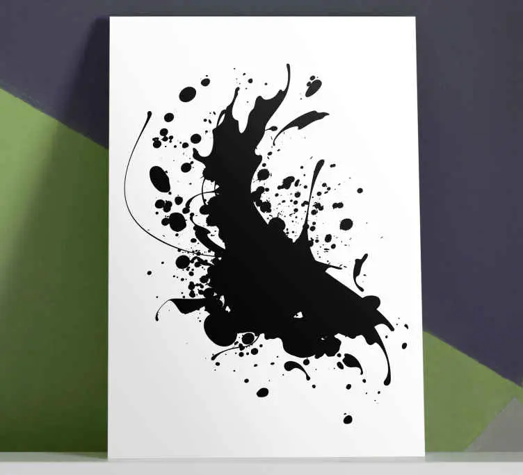 Rabatt Svart bläck splash canvas konst