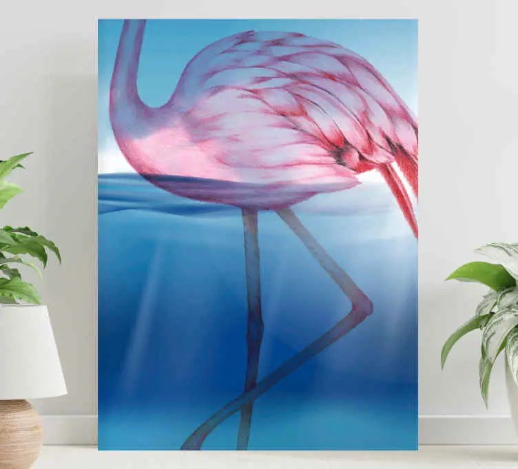Populär Kanvas fåglar elegant flamingo pose
