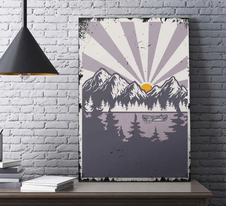 Kanvas landskap bergsunset scen Fynd