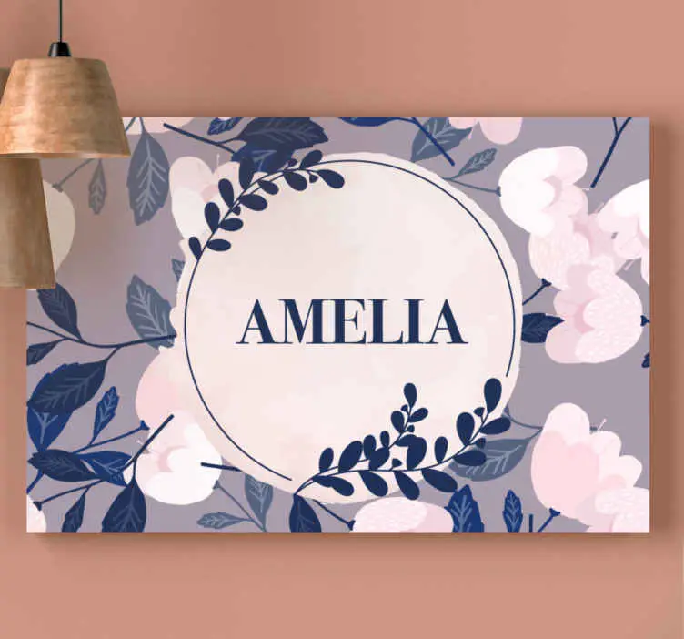 Populär Kanvas blommor och växter med namndesign