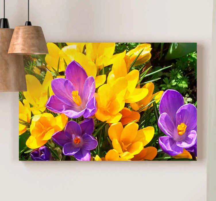 Kanvas blommor och växter färgglada vårblommor Reapris